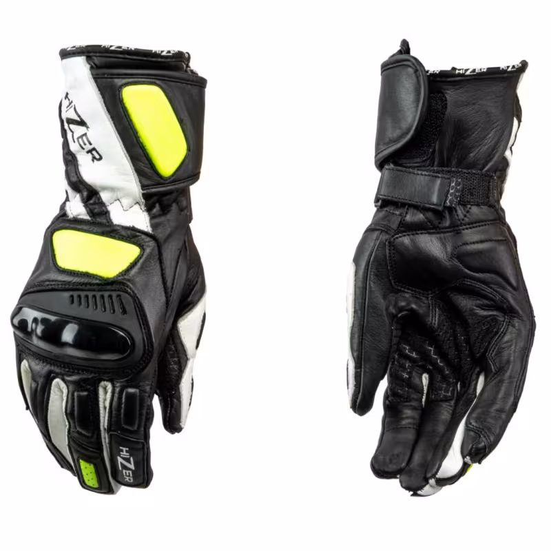 Мотоперчатки  Hizer AT-4107 , кожа/текстиль, черный, размер XL