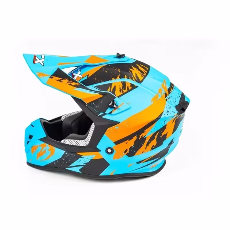 Мотошлем GTX 633 #2, синий/оранжевый/черный, размер L