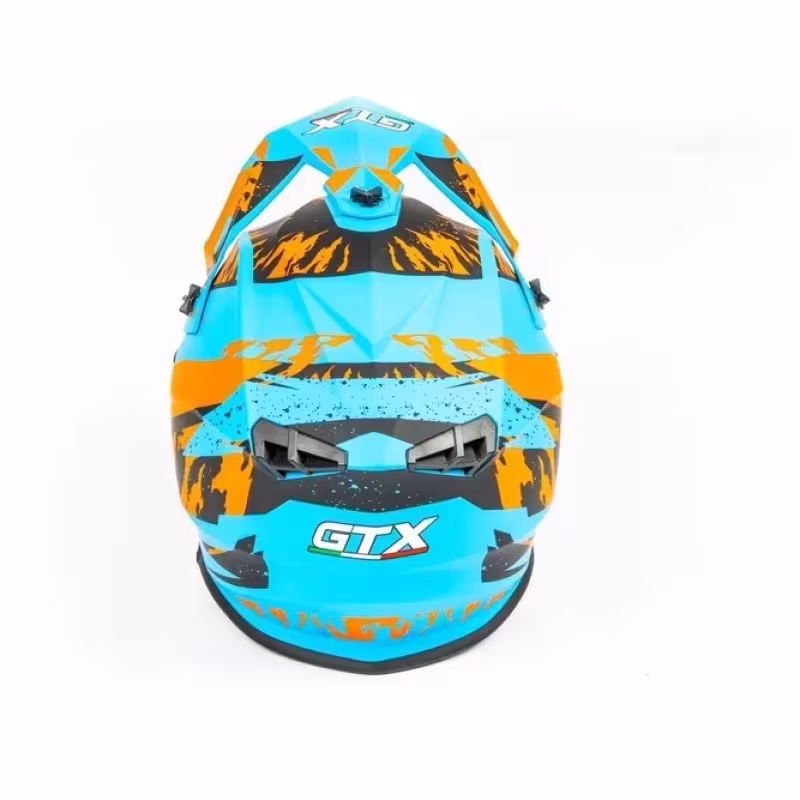 Мотошлем GTX 633 #2, синий/оранжевый/черный, размер L