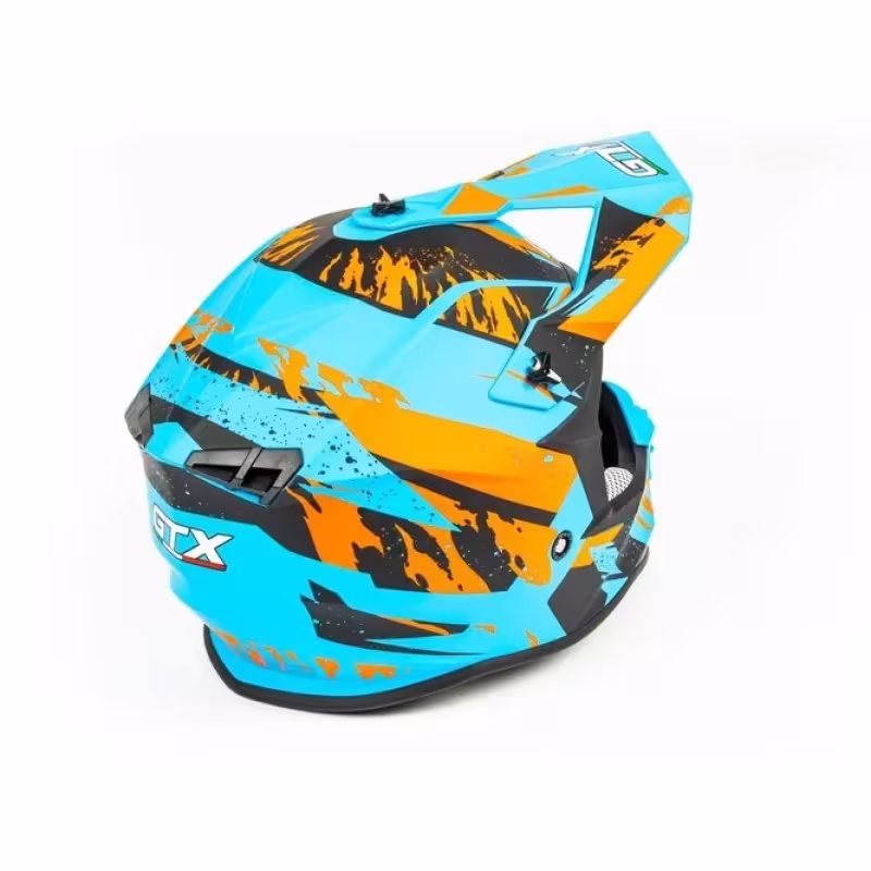 Мотошлем GTX 633 #2, синий/оранжевый/черный, размер L