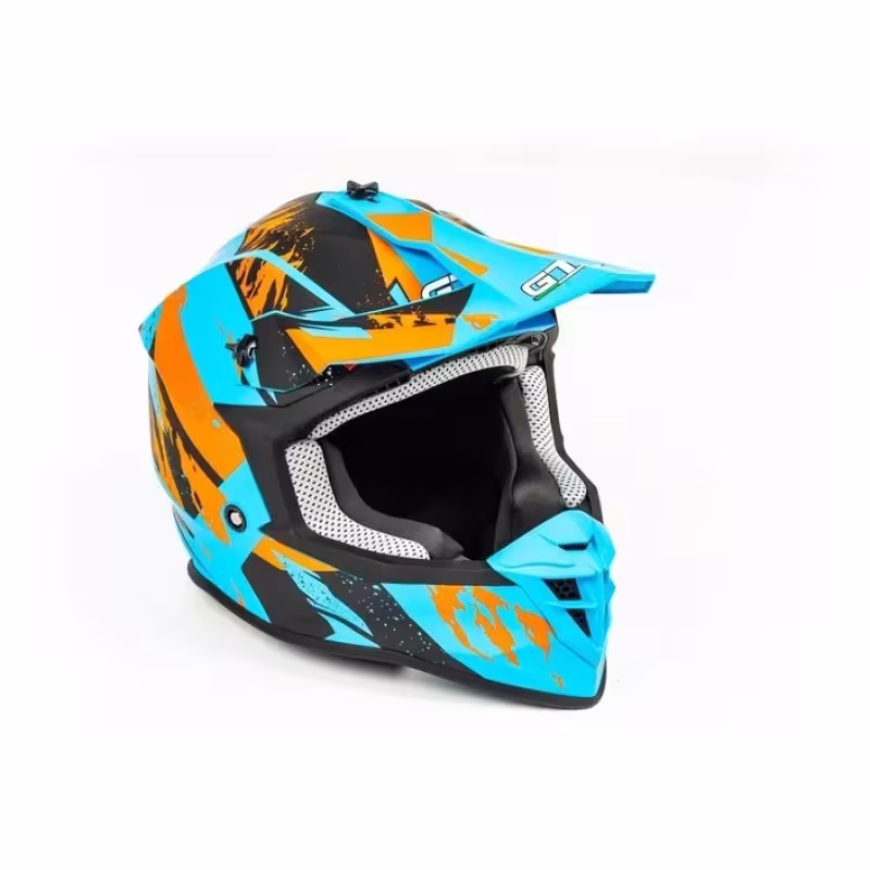 Мотошлем GTX 633 #2, синий/оранжевый/черный, размер L