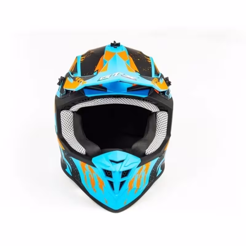 Мотошлем GTX 633 #2, синий/оранжевый/черный, размер L