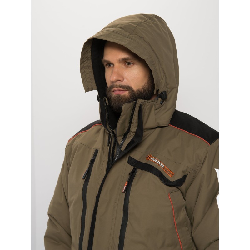 Костюм мужской Huntsman (Восток) Siberia, ткань Breathable, хаки/черный, размер 68-70, 182-188 см
