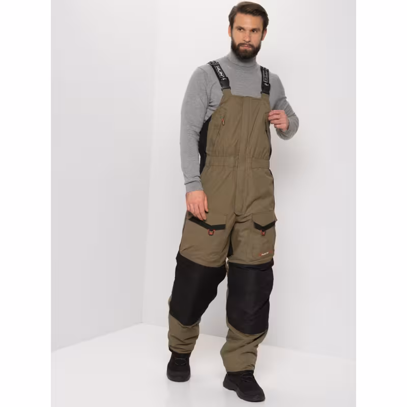 Костюм мужской Huntsman (Восток) Siberia, ткань Breathable, хаки/черный, размер 68-70, 182-188 см