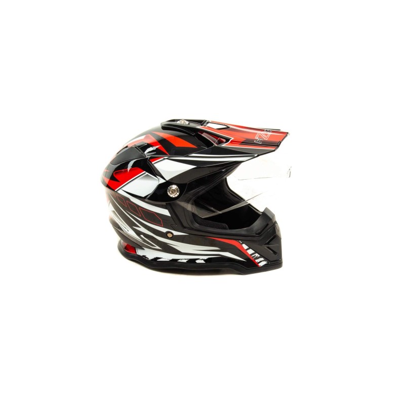 Мотошлем Hizer B6197, черный/красный/белый, размер L