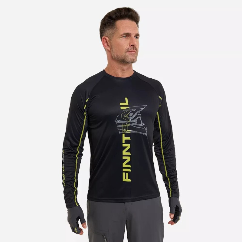 Лонгслив мужской Finntrail Wind Helmet 6610 Graphite, полиэстер, черный, размер 48-50 (M), 170-180 см