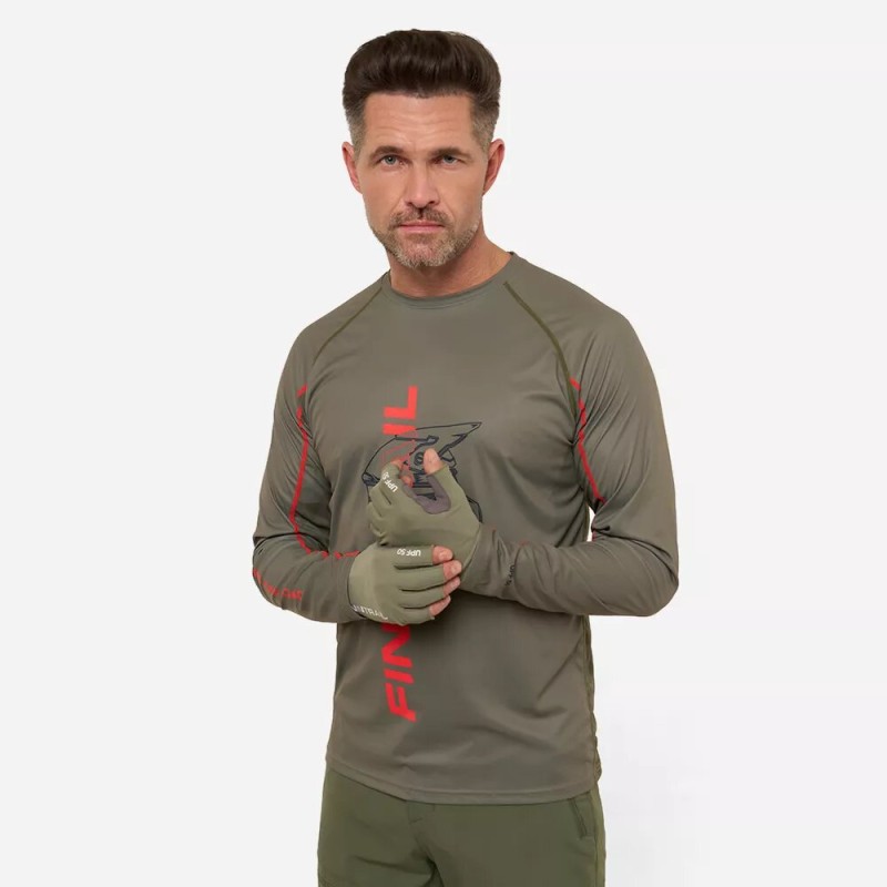 Лонгслив мужской Finntrail Wind Helmet 6610 Khaki, полиэстер, хаки, размер 50-52 (L), 175-185 см