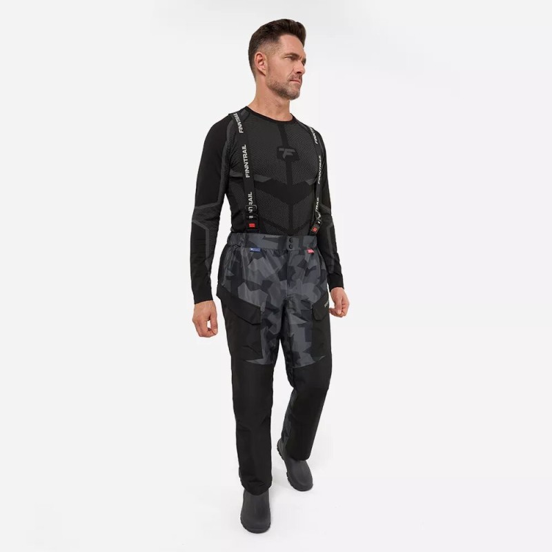 Костюм мужской Finntrail Thor 3420 CamoShadowBlack, мембрана Hard-Tex, черный, размер 54-56 (XL), 180-190 см