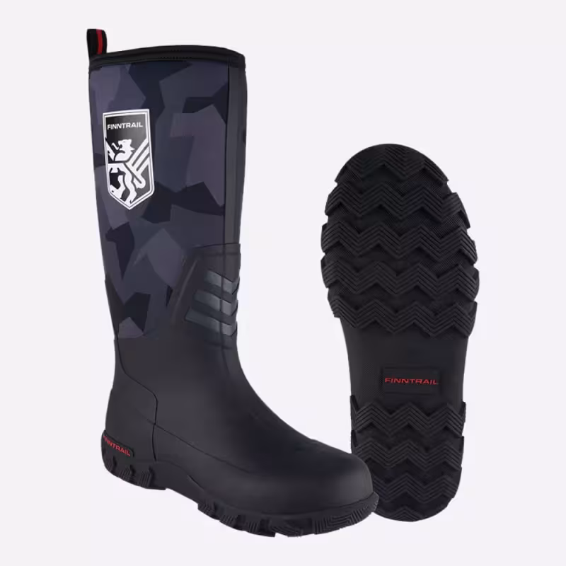Сапоги мужские Finntrail Outlander 7516 CamoShadowBlack, черный камуфляж, размер 44
