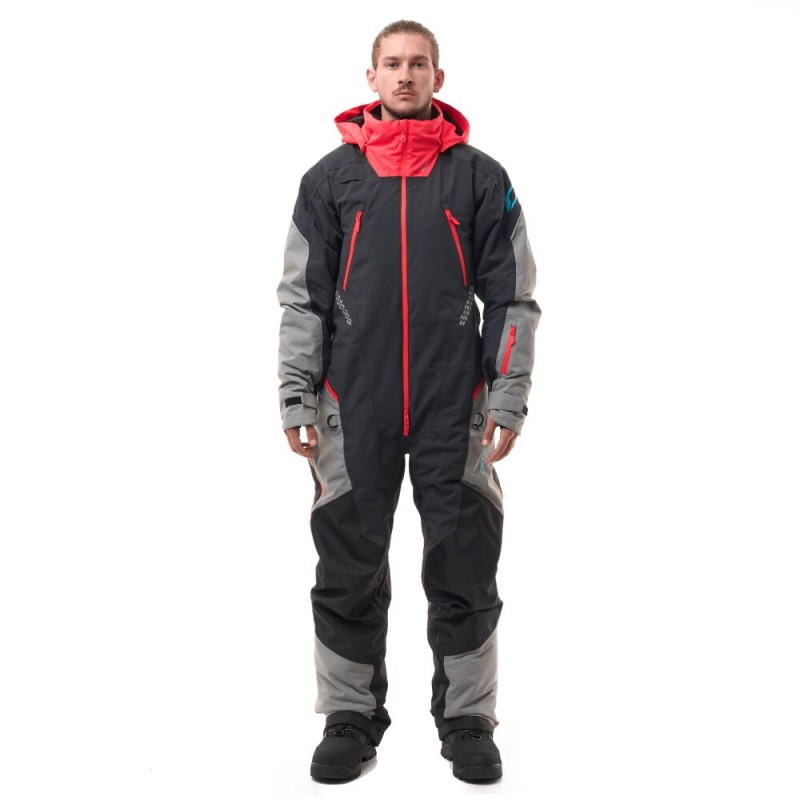 Комбинезон мужской Dragonfly Extreme 2.0 Man Black - Red - Grey 2024, мембрана, черный, размер XL