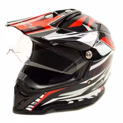 Мотошлем Hizer B6197, черный/красный/белый, размер S