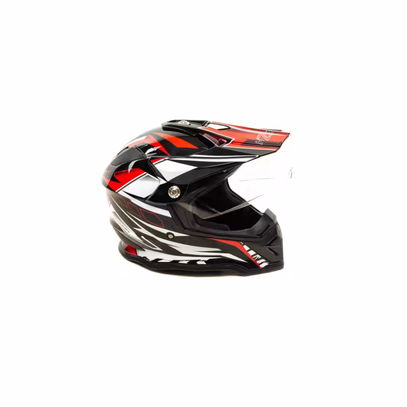 Мотошлем Hizer B6197, черный/красный/белый, размер S