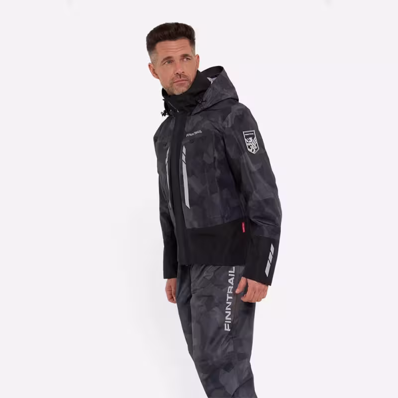 Куртка мужская Finntrail Greenwood 4021 CamoShadowBlac, мембрана Hard-Tex, черный, размер 54-56 (XL), 180-190 см