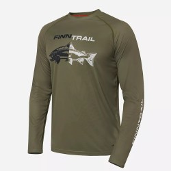 Лонгслив мужской Finntrail Wave Fish 6611 Khaki, полиэстер, хаки, размер 54-56 (XL), 180-190 см