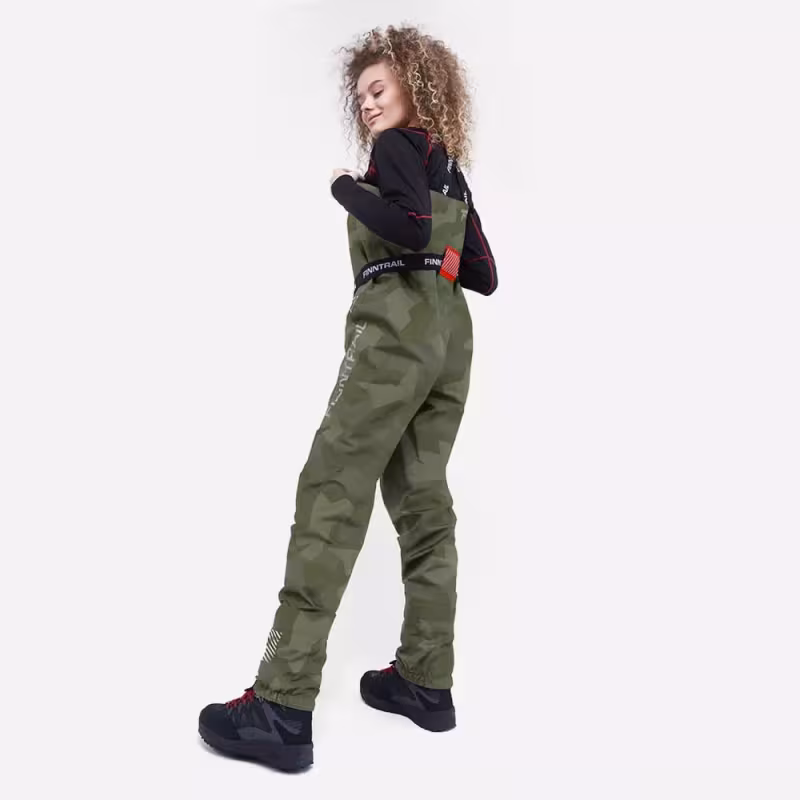 Полукомбинезон-вейдерсы женский Finntrail Rachel 1520, мембрана Hard-Tex, CamoShadowGreen, зеленый, размер L/39, 170-180 см