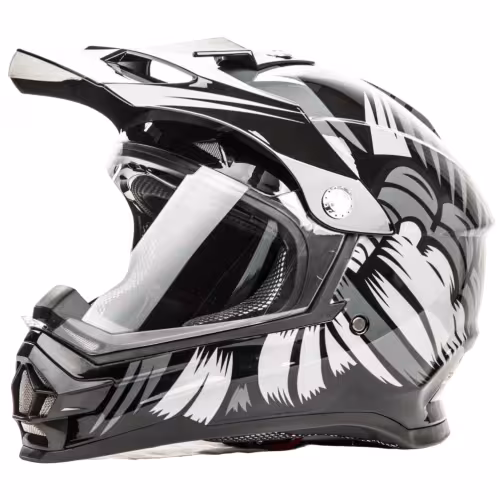 Мотошлем Hizer B6196-1, черный, размер S