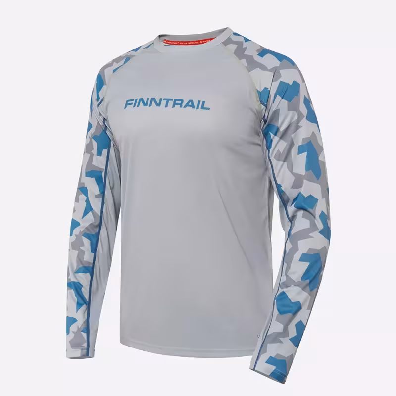 Лонгслив мужской Finntrail Wave 6612 Grey, полиэстер, серый, размер 50-52 (L), 175-185 см