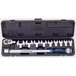 Ключ динамометрический в наборе со сменными рожковымии насадками 1/2