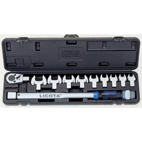 Ключ динамометрический в наборе со сменными рожковымии насадками 1/2