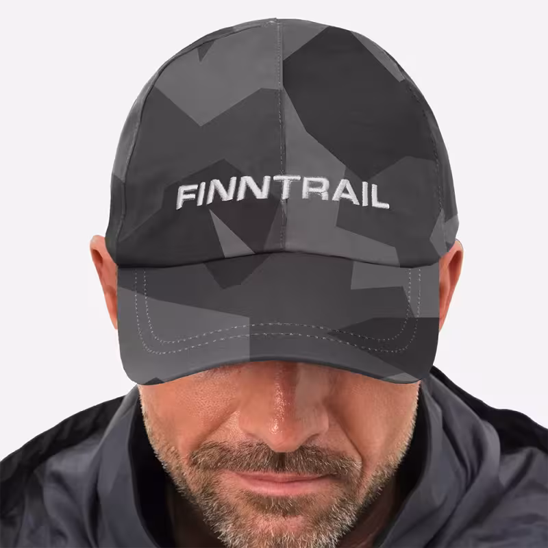 Кепка-бейсболка Finntrail Waterproof Cap 9621 CamoShadowBlack, мембрана Hard-Tex, серый камуфляж, размер универсальный