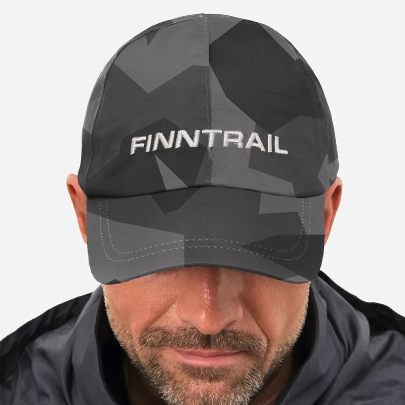 Кепка-бейсболка Finntrail Waterproof Cap 9621 CamoShadowBlack, мембрана Hard-Tex, серый камуфляж, размер универсальный
