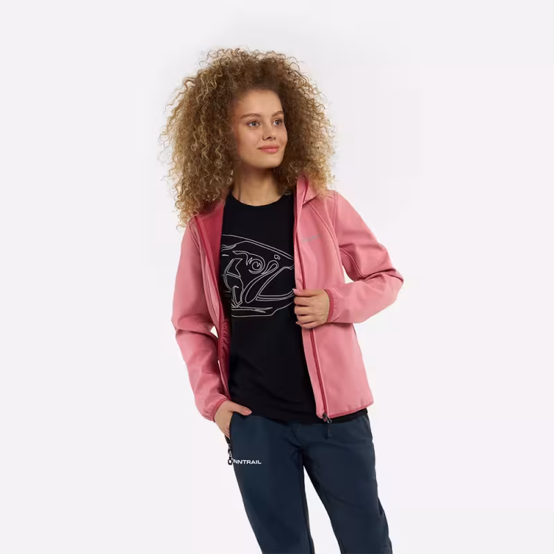 Куртка женская Finntrail Softshell Nitro W 1322 Powder, ткань Софтшелл, розовый, размер 42-44 (XS), 155-165 см