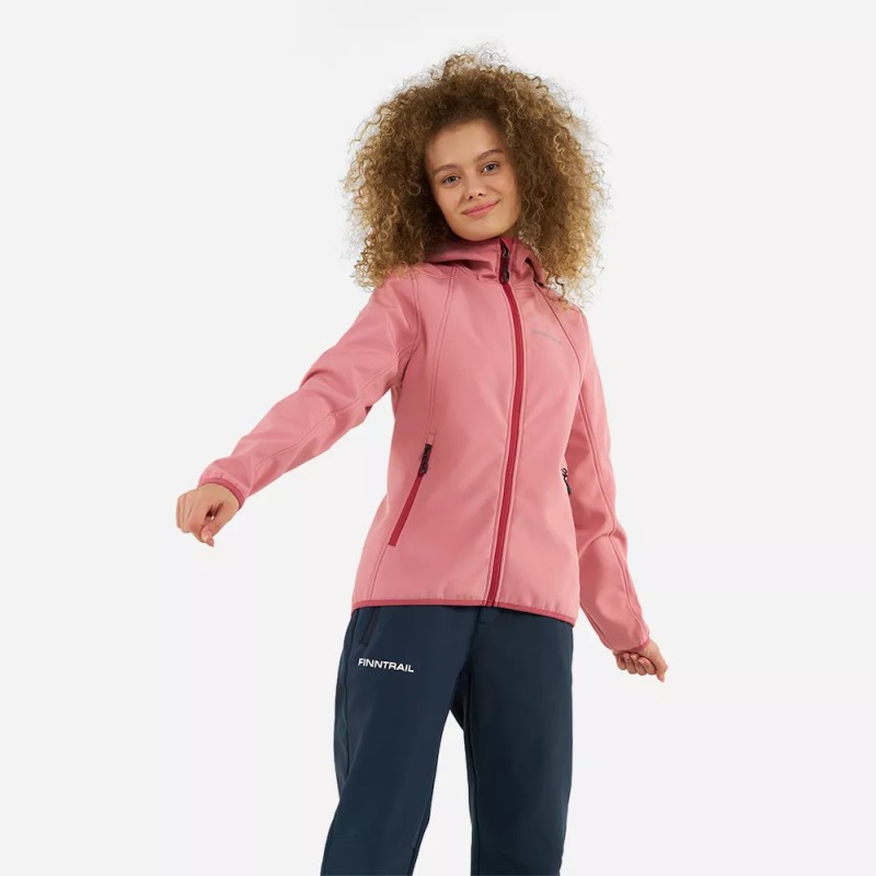 Куртка женская Finntrail Softshell Nitro W 1322 Powder, ткань Софтшелл, розовый, размер 46-48 (M), 165-175 см