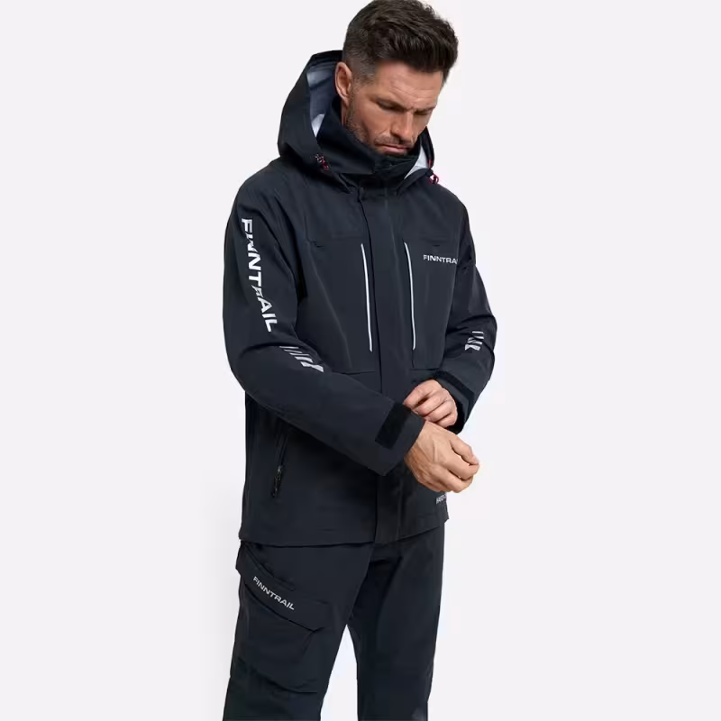 Костюм Finntrail Tournament 3470 Graphite, мембрана Hard-Tex, черный, размер 54-56 (MK), 170-180 см
