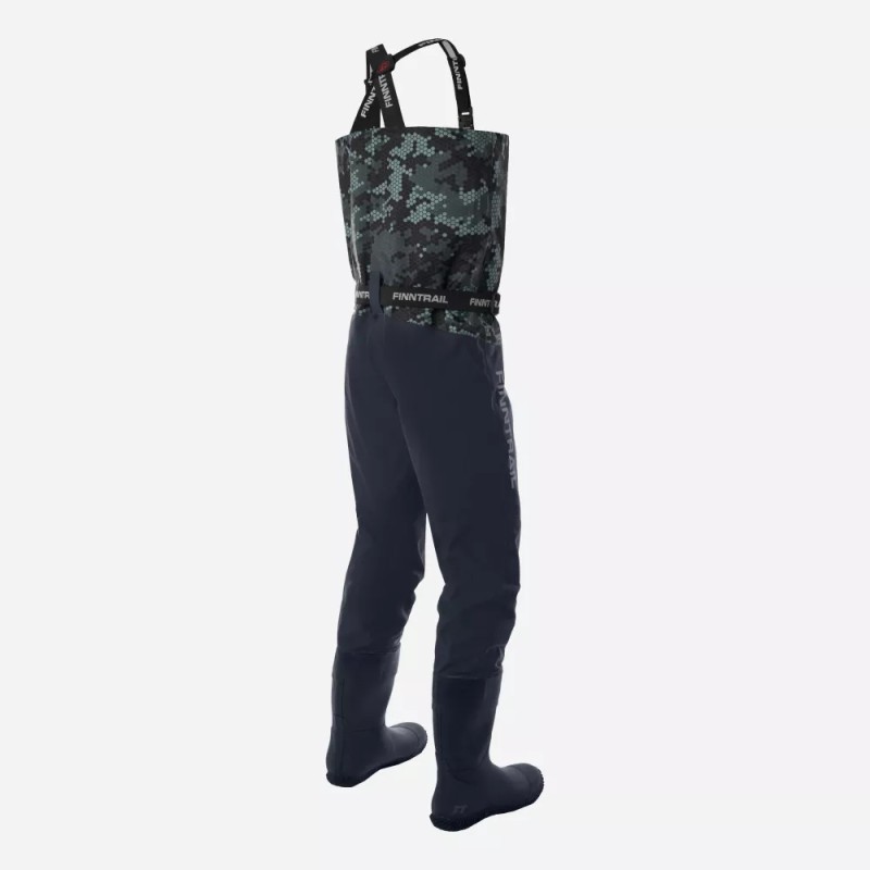 Полукомбинезон-вейдерсы Finntrail Enduro BF 5281 CamoGrey, мембрана Hard-Tex, серый камуфляж, размер XL/44, 180-190 см