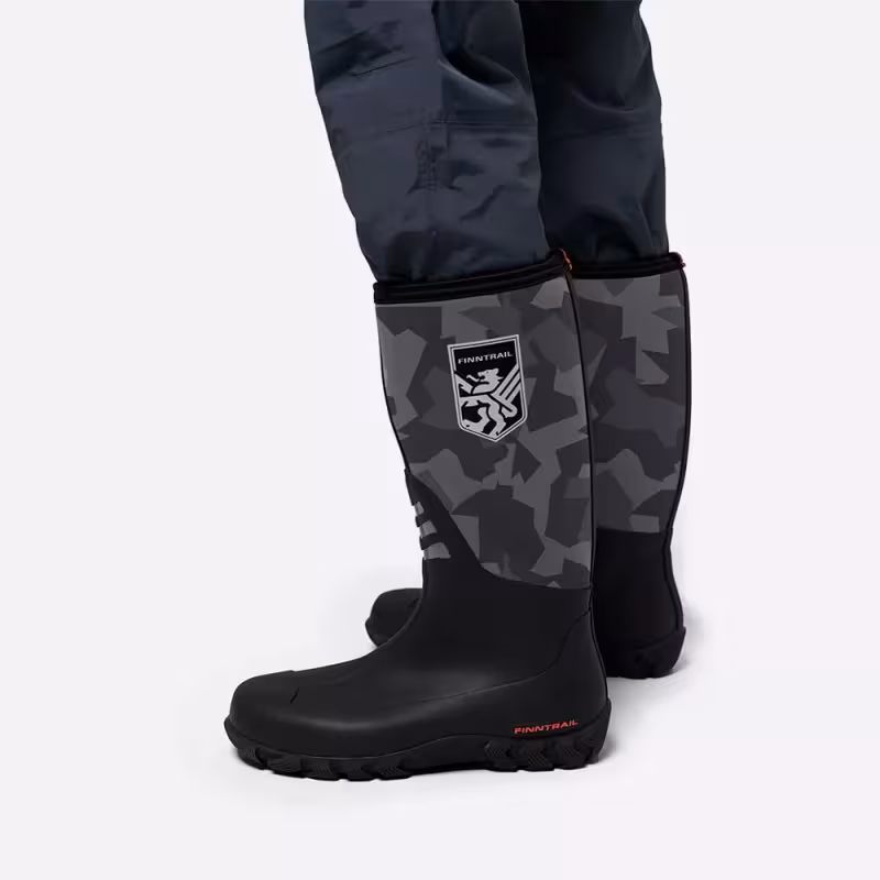 Сапоги мужские Finntrail Outlander 7516 CamoShadowBlack, черный камуфляж, размер 45