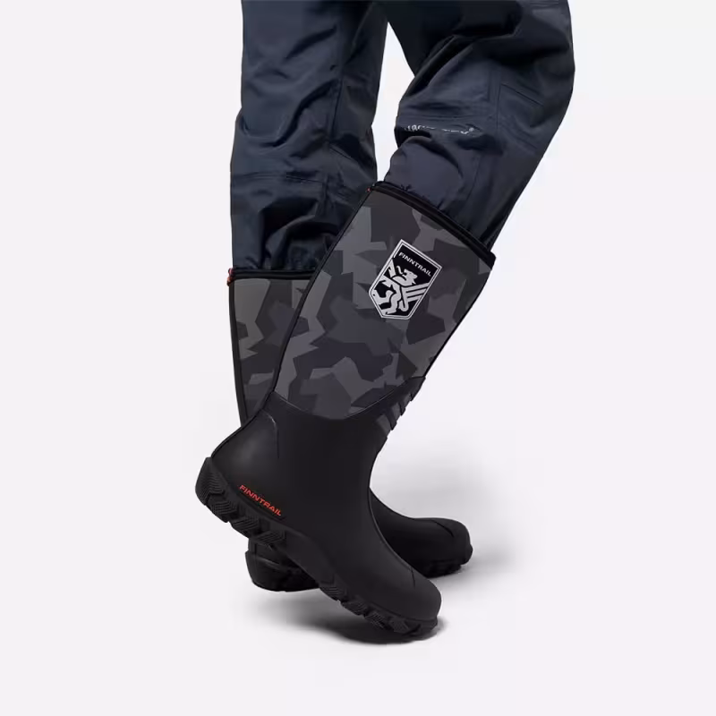 Сапоги мужские Finntrail Outlander 7516 CamoShadowBlack, черный камуфляж, размер 45