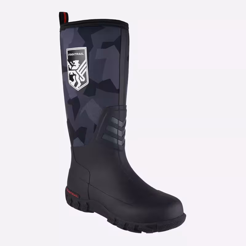 Сапоги мужские Finntrail Outlander 7516 CamoShadowBlack, черный камуфляж, размер 45