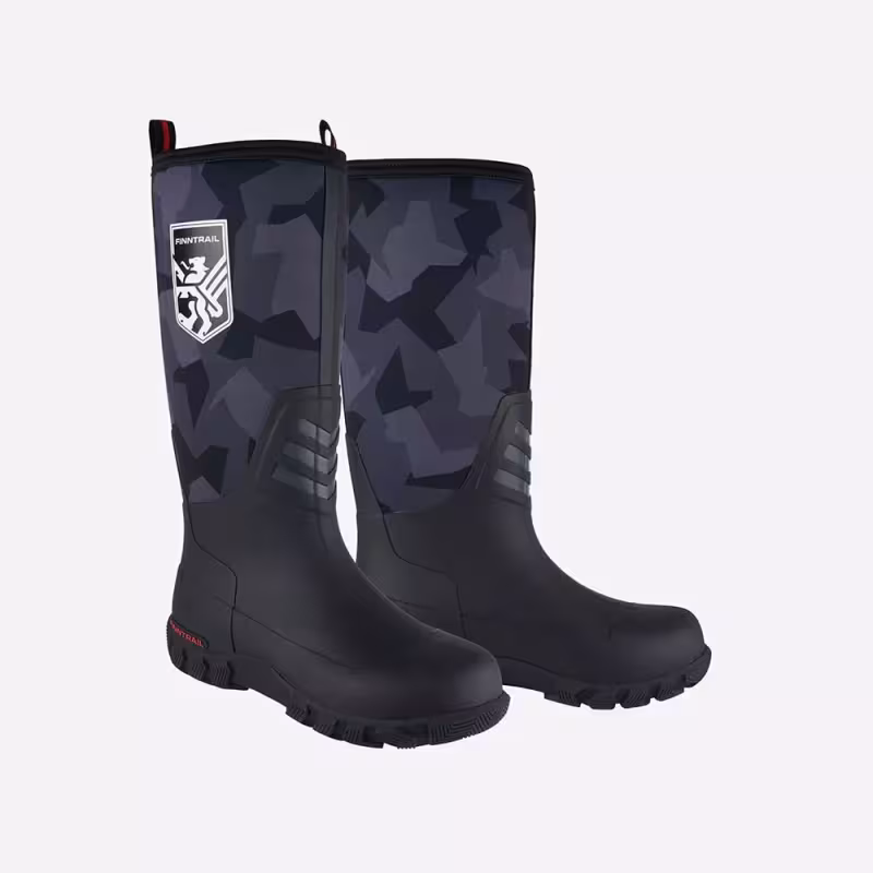 Сапоги мужские Finntrail Outlander 7516 CamoShadowBlack, черный камуфляж, размер 40