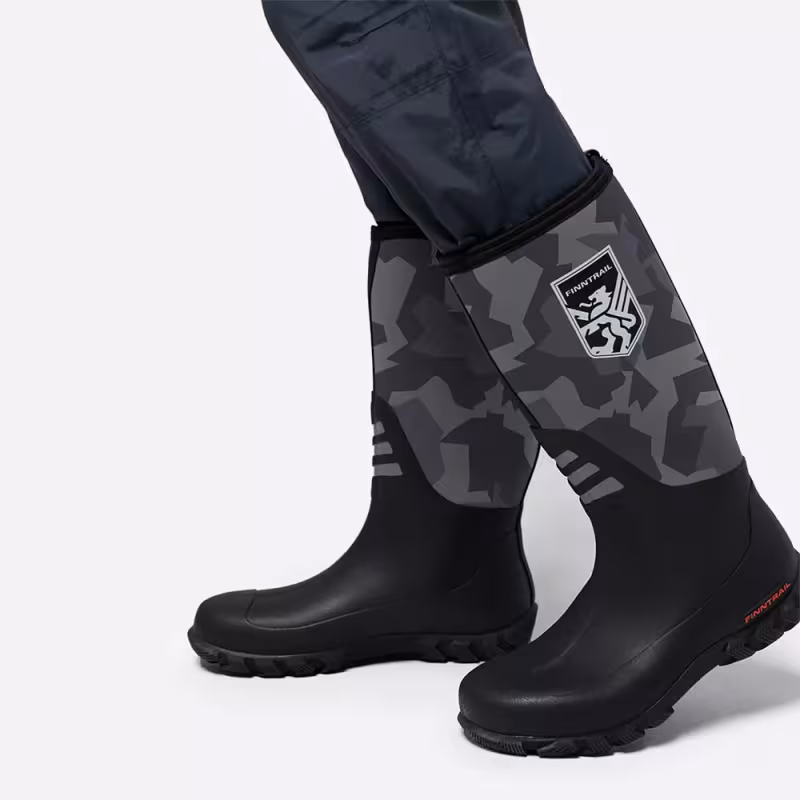 Сапоги мужские Finntrail Outlander 7516 CamoShadowBlack, черный камуфляж, размер 41