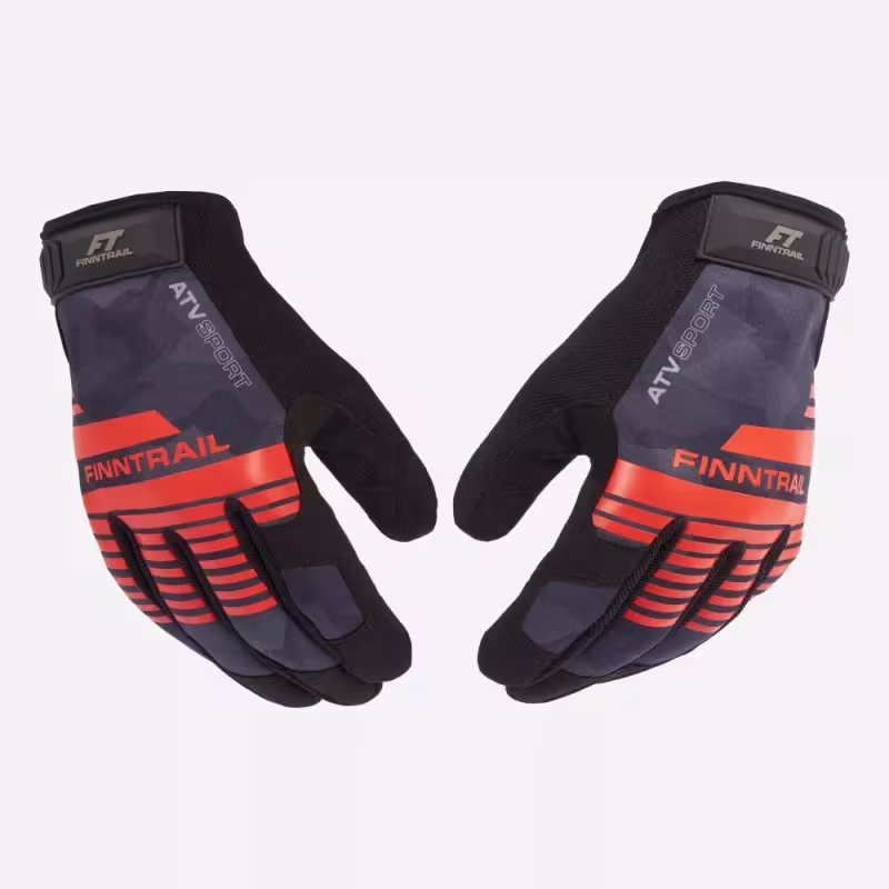 Мотоперчатки Finntrail Eagle 2840 CamoShadowBlack, неопрен, черный/красный, размер M