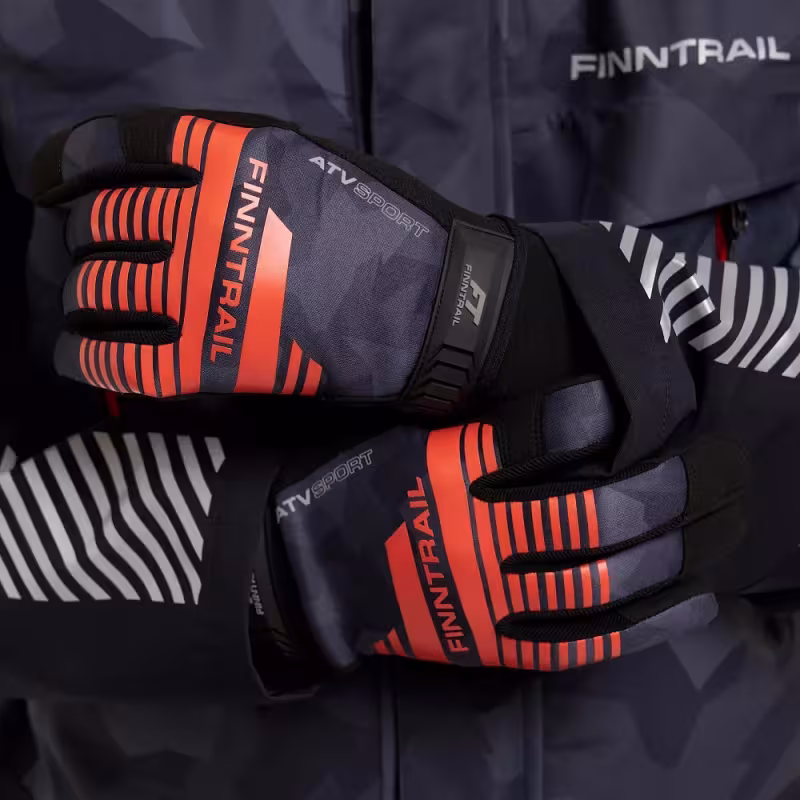 Мотоперчатки Finntrail Eagle 2840 CamoShadowBlack, неопрен, черный/красный, размер M