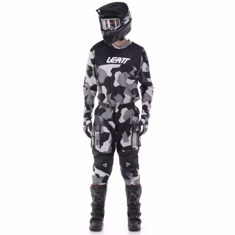 Джерси мужское Leatt Moto 4.5 Enduro Jersey Forge, полиэстер,серый камуфляж, размер M