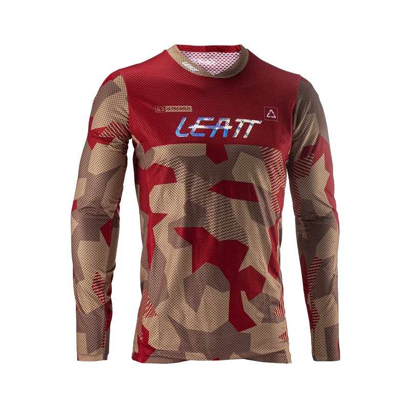 Джерси мужское Leatt Moto 5.5 UltraWeld Jersey RubyStone, полиэстер, красный/коричневый, размер M