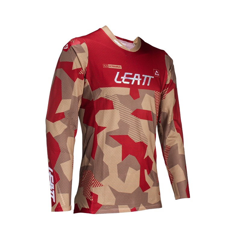 Джерси мужское Leatt Moto 5.5 UltraWeld Jersey RubyStone, полиэстер, красный/коричневый, размер M