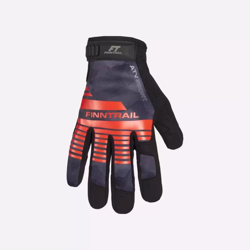 Мотоперчатки Finntrail Eagle 2840 CamoShadowBlack, неопрен, черный/красный, размер XL
