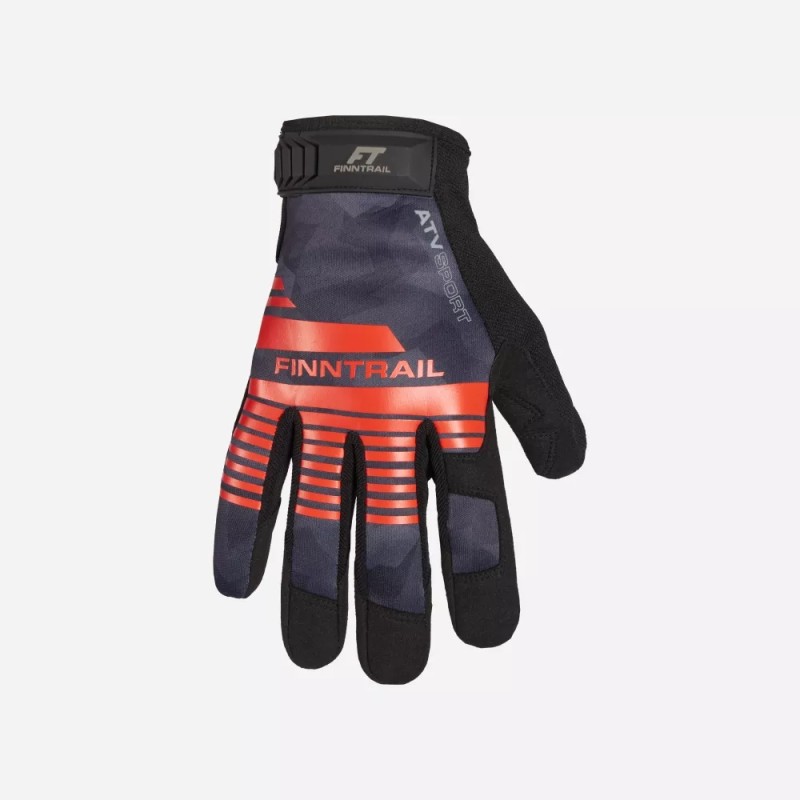 Мотоперчатки Finntrail Eagle 2840 CamoShadowBlack, неопрен, черный/красный, размер XL