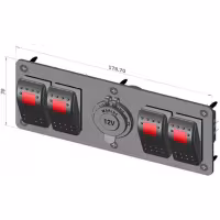 Панель бортового питания 310158, 4 переключателя и прикуриватель