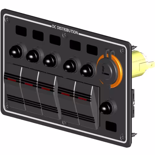 Панель бортового питания 310125, 5 переключателей и прикуриватель