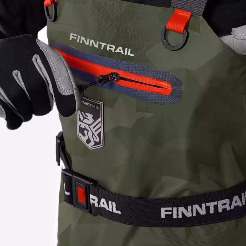 Полукомбинезон-вейдерсы женский Finntrail Rachel 1520, мембрана Hard-Tex, CamoShadowGreen, зеленый, размер М/39, 165-175 см