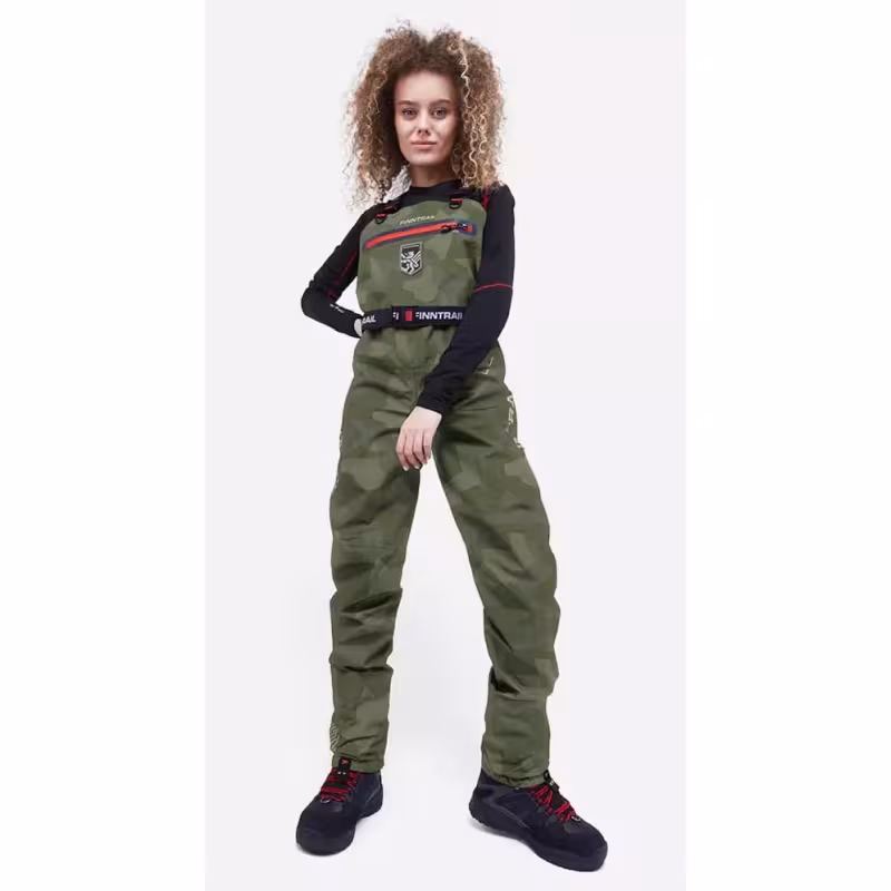 Полукомбинезон-вейдерсы женский Finntrail Rachel 1520, мембрана Hard-Tex, CamoShadowGreen, зеленый, размер М/39, 165-175 см