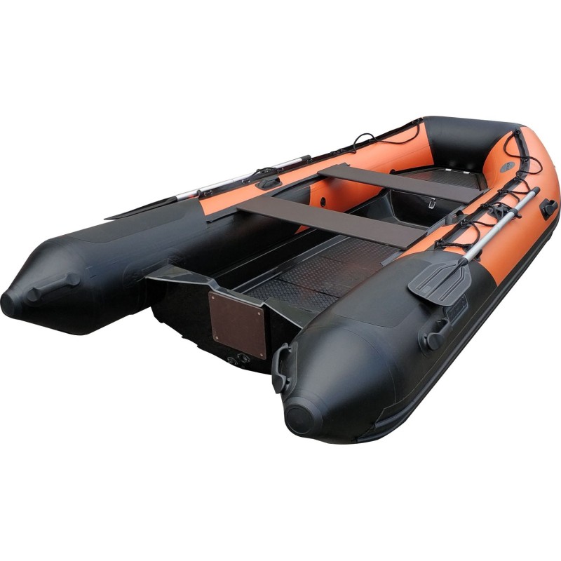Лодка РИБ Навигатор 380R PRO, оранжевый/черный (закладные, проход борта под дистанцию)