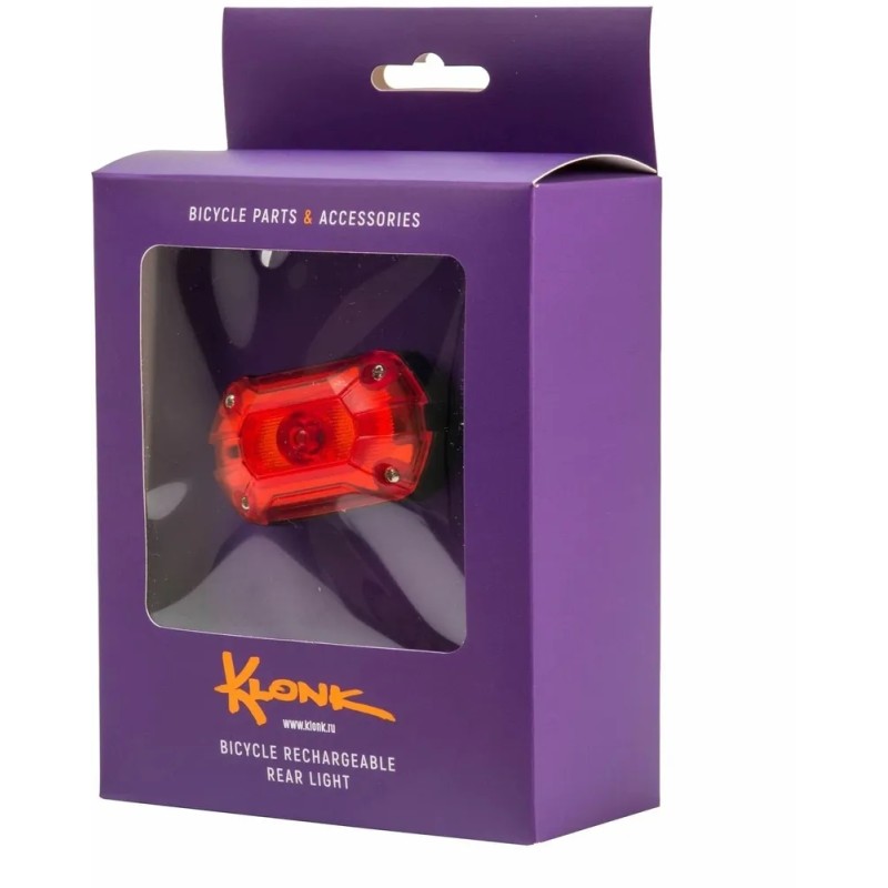 Фонарь велосипедный задний Klonk 11930, 2 режима