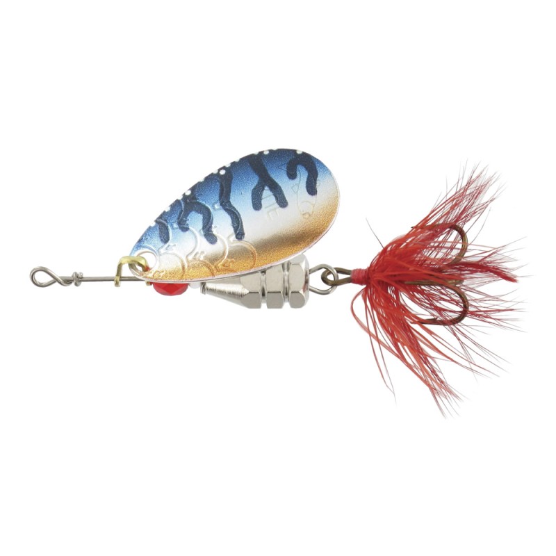 Блесна вращающаяся Kuusamo Kuf-Lippa, с оперением, 4 см, 5 гр, цвет BL/O/BLU-S