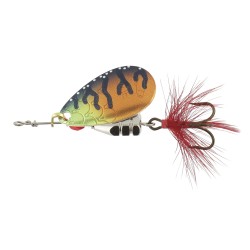 Блесна вращающаяся Kuusamo Kuf-Lippa, с оперением, 4 см, 5 гр, цвет BL/O/GR-S