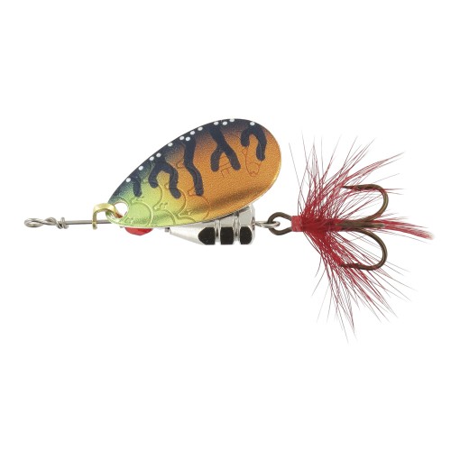 Блесна вращающаяся Kuusamo Kuf-Lippa, с оперением, 4 см, 5 гр, цвет BL/O/GR-S